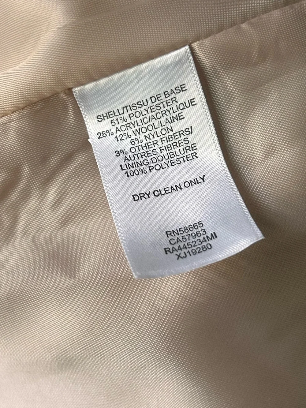 Rachel Parcell Herringbone Long Wool Blend Wrap Coat in Tan Sz S - Picture 11 of 11